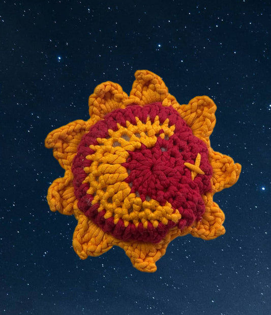 Double sided crochet sun and moon plushie