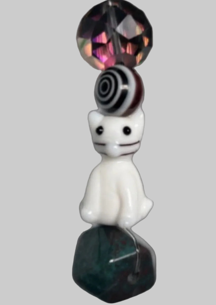 White Cat Keychain