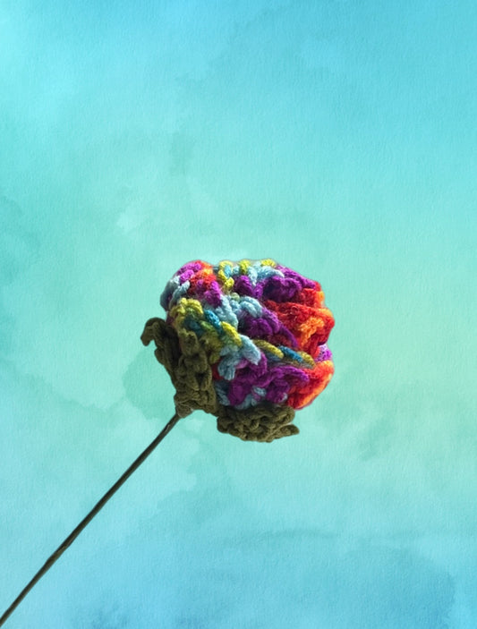 Crochet Rainbow Rose
