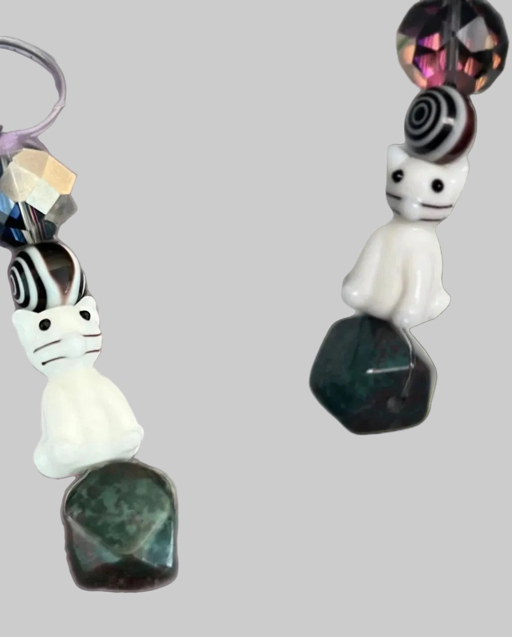 White Cat Keychain