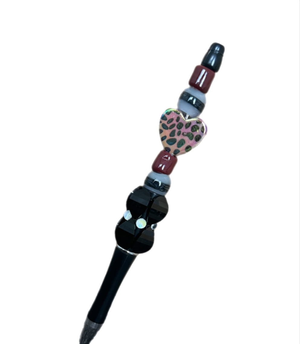 Heart Cheetah Print Refillable Pen