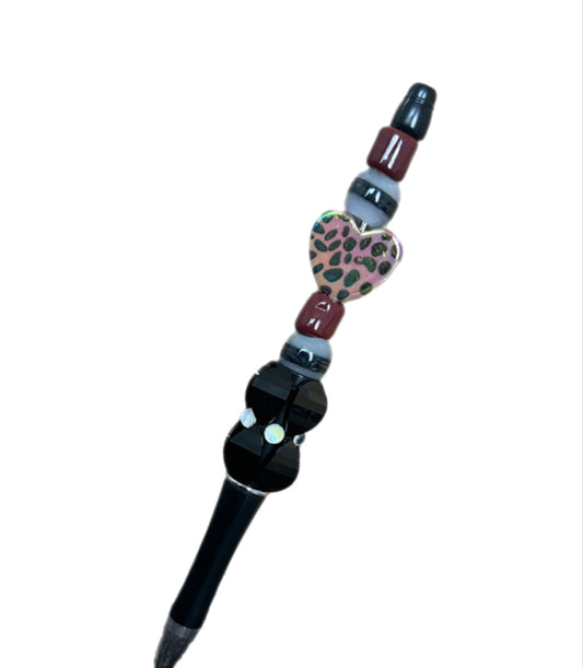 Heart Cheetah Print Refillable Pen