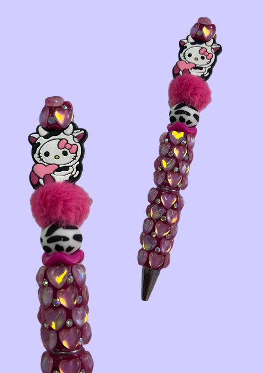 Cat With Bow Dressed As A Cow Refillable Pen