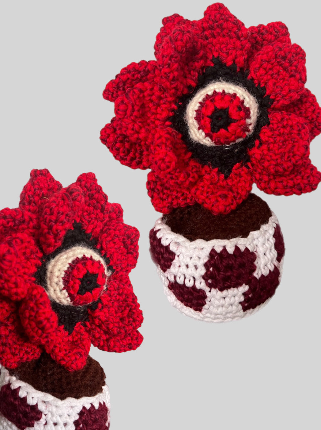 All Seeing Eye Red Crochet Flower
