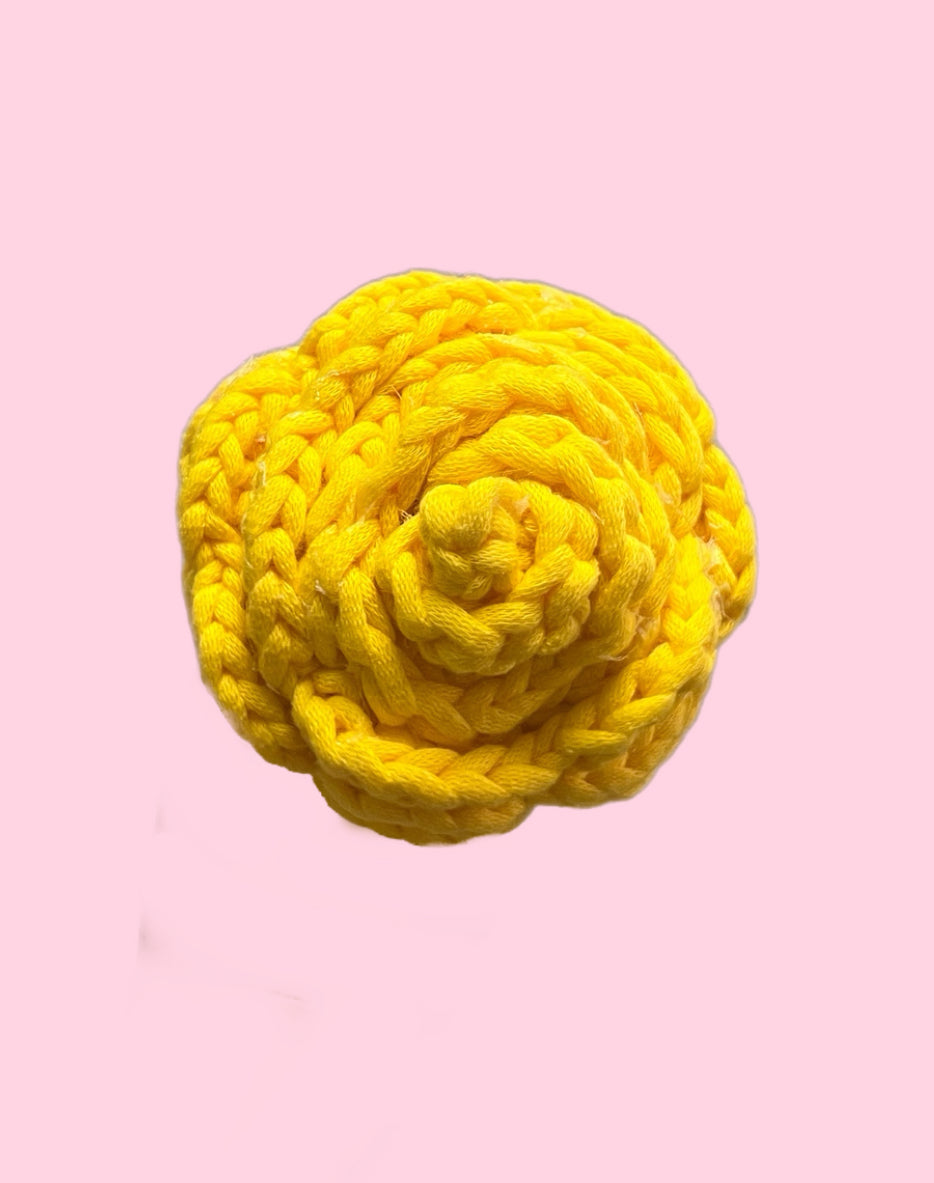 Yellow crochet rose