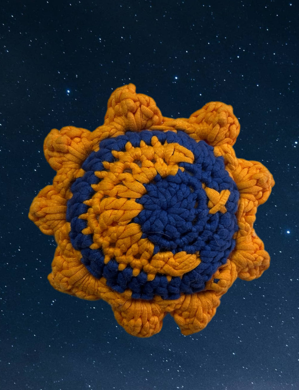 Double sided crochet sun and moon plushie