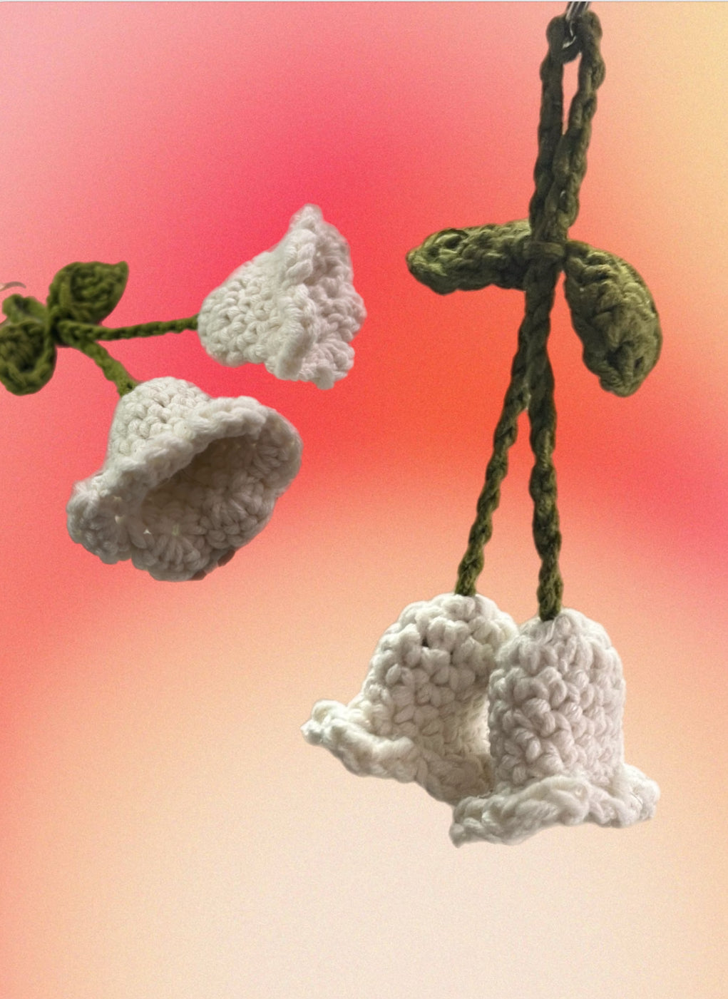 Lily of the valley Crochet Keychain